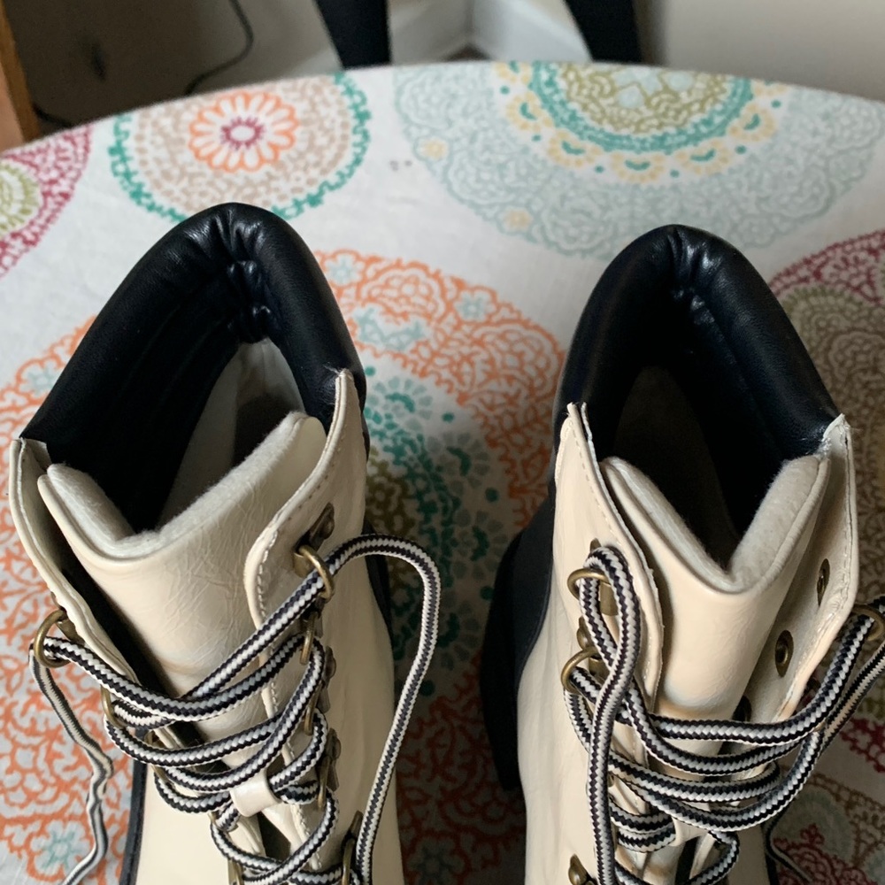 Michael By Michael Shannon NATACHA Faux Leather Platform Moto Combat Boots 8.5 - Picture 9 of 16